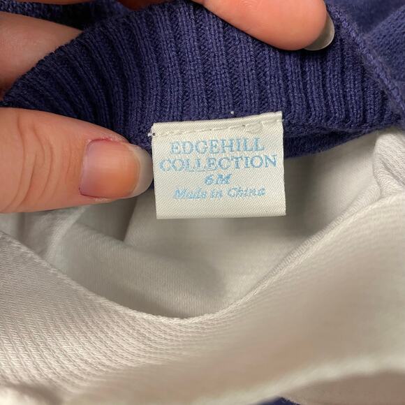 Edgehill Collection NWT Boys Navy Blue White Button up Sweater Size 6M Preppy - Picture 9 of 12